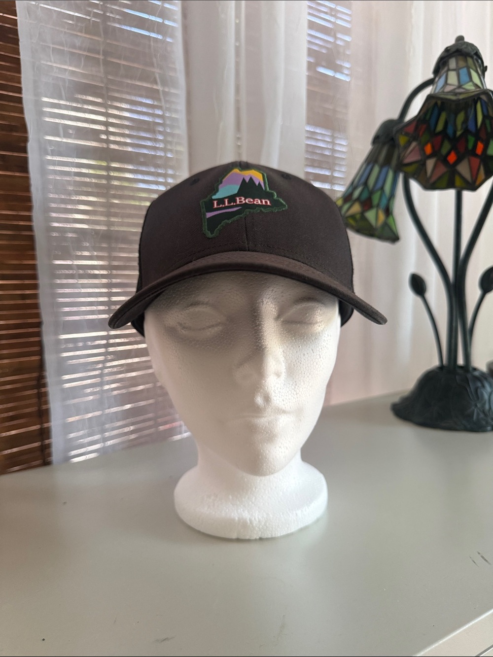 L.L. Bean Brown trucker  Cap with Colorful Mountain Patch